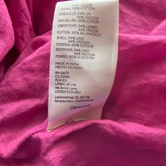 Anthropologie Smocked-Waist Linen Mini Dress XL Milkmaid Boho Ruffle Feminine - Picture 11 of 11